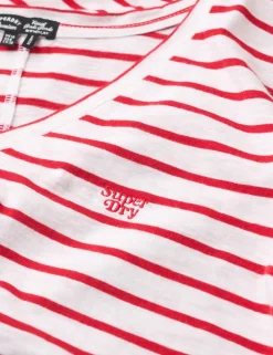 Cotton Rich Striped V-Neck T-Shirt