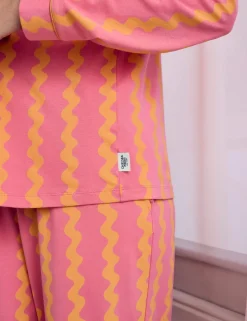 Cotton Rich Sunset Wavy Stripe Long Pyjama Set