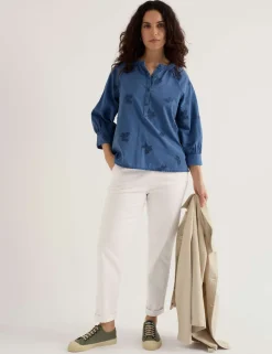 Cotton Rich Tapered Ankle Grazer Trousers