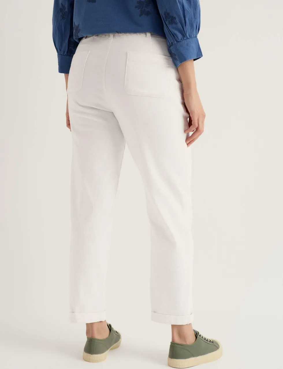 Cotton Rich Tapered Ankle Grazer Trousers