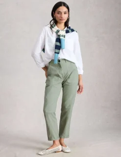 Cotton Rich Tapered Chinos With Linen