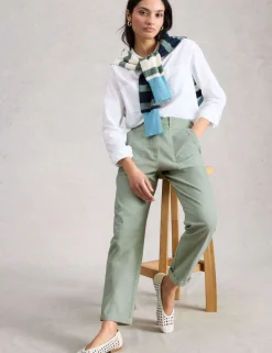 Cotton Rich Tapered Chinos With Linen
