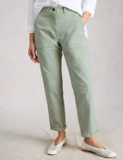 Cotton Rich Tapered Chinos With Linen