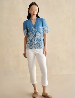 Cotton Rich Tapered Cropped Trousers