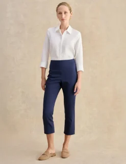 Cotton Rich Tapered Cropped Trousers