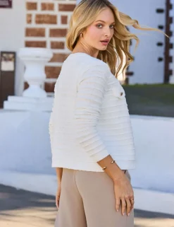Cotton Rich Textured Button Through Cardigan