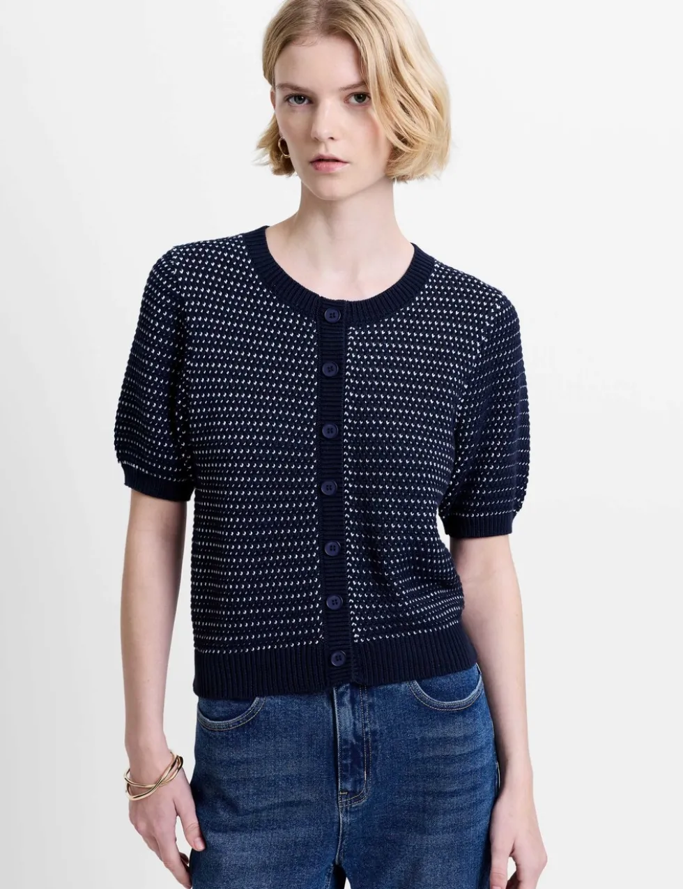 Cotton Rich Textured Cardigan