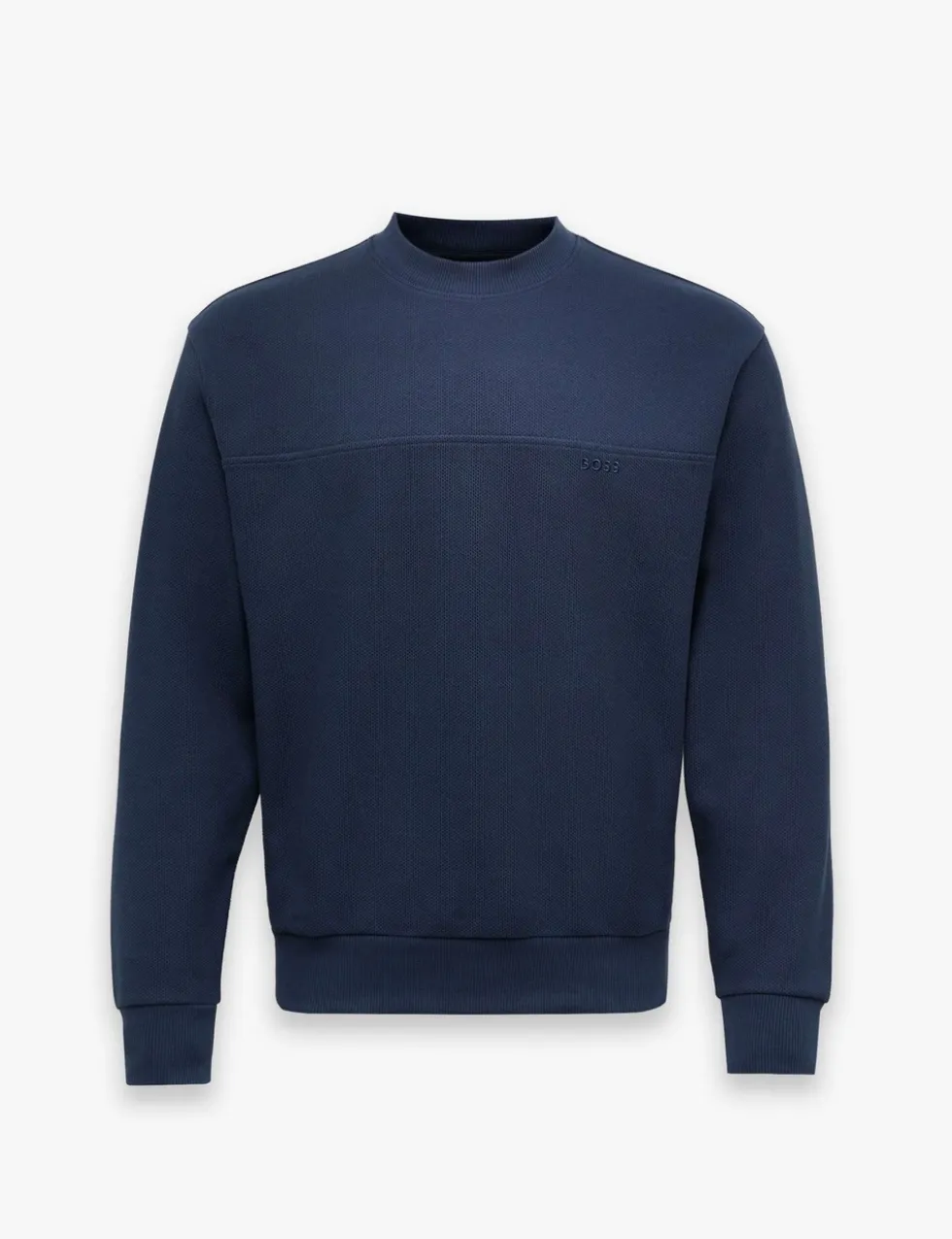 Cotton Rich Textured Crew Neck Jumper