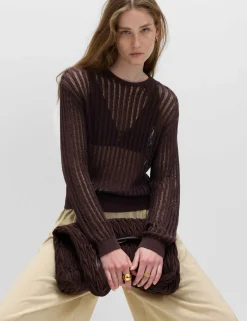Cotton Rich Textured Crew Neck Jumper