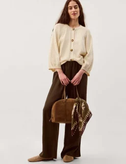 Cotton Rich Textured Crew Neck Cardigan