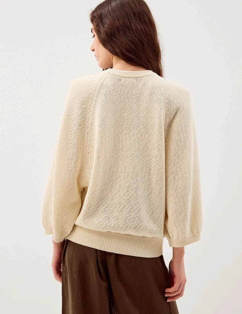 Cotton Rich Textured Crew Neck Cardigan