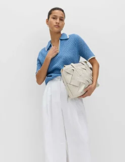 Cotton Rich Textured Cropped Knitted Top