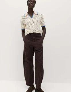Cotton Rich Textured Cropped Knitted Top