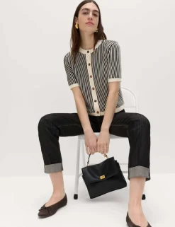 Cotton Rich Textured Cropped Cardigan