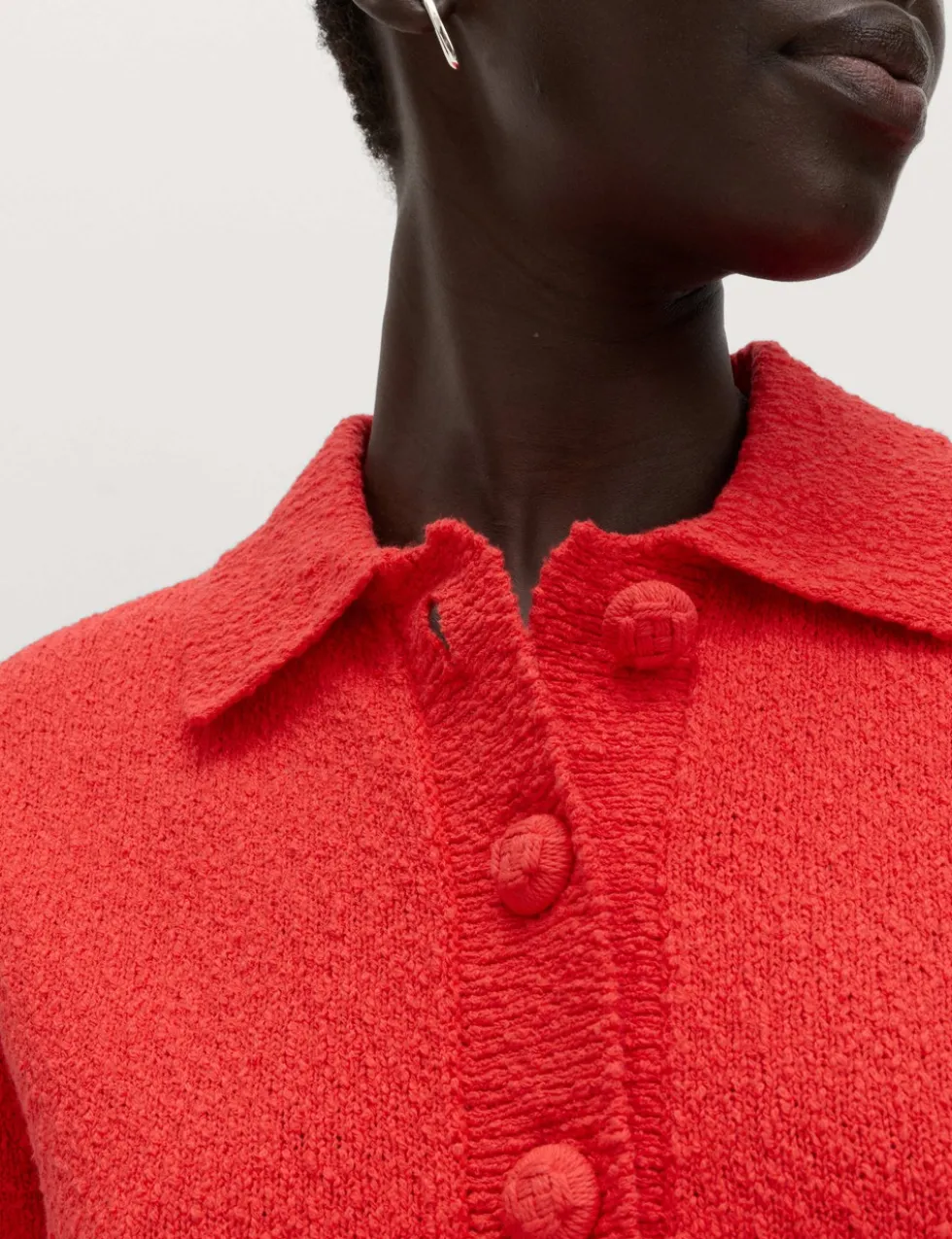 Cotton Rich Textured Cropped Cardigan