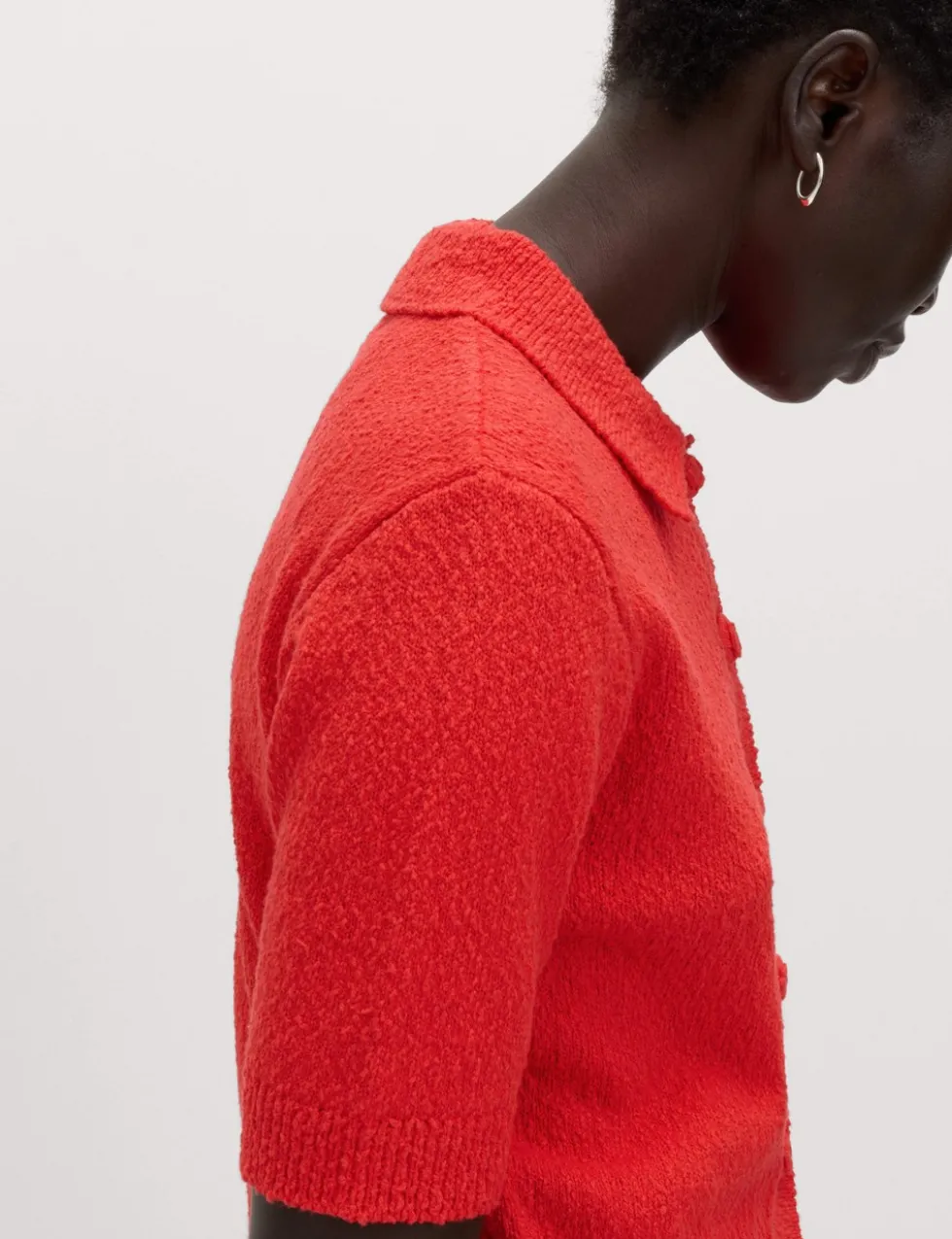 Cotton Rich Textured Cropped Cardigan