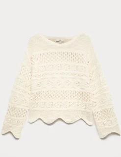 Cotton Rich Textured Cropped Jumper
