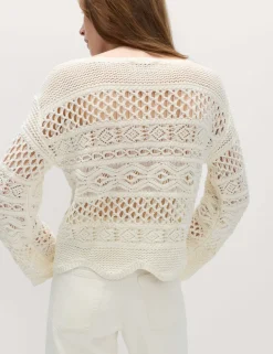 Cotton Rich Textured Cropped Jumper