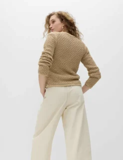 Cotton Rich Textured Cropped Knitted Jacket