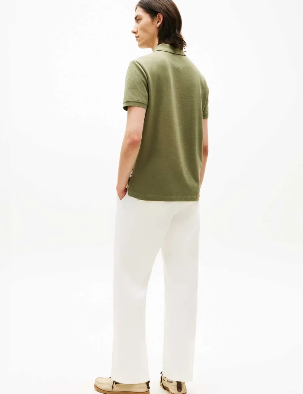 Cotton Rich Textured Half Zip Polo Shirt