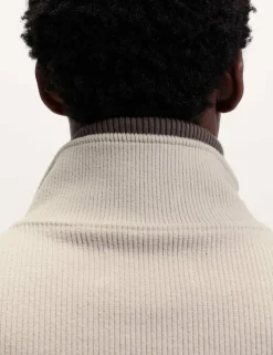 Cotton Rich Textured Half Zip Sweatshirt