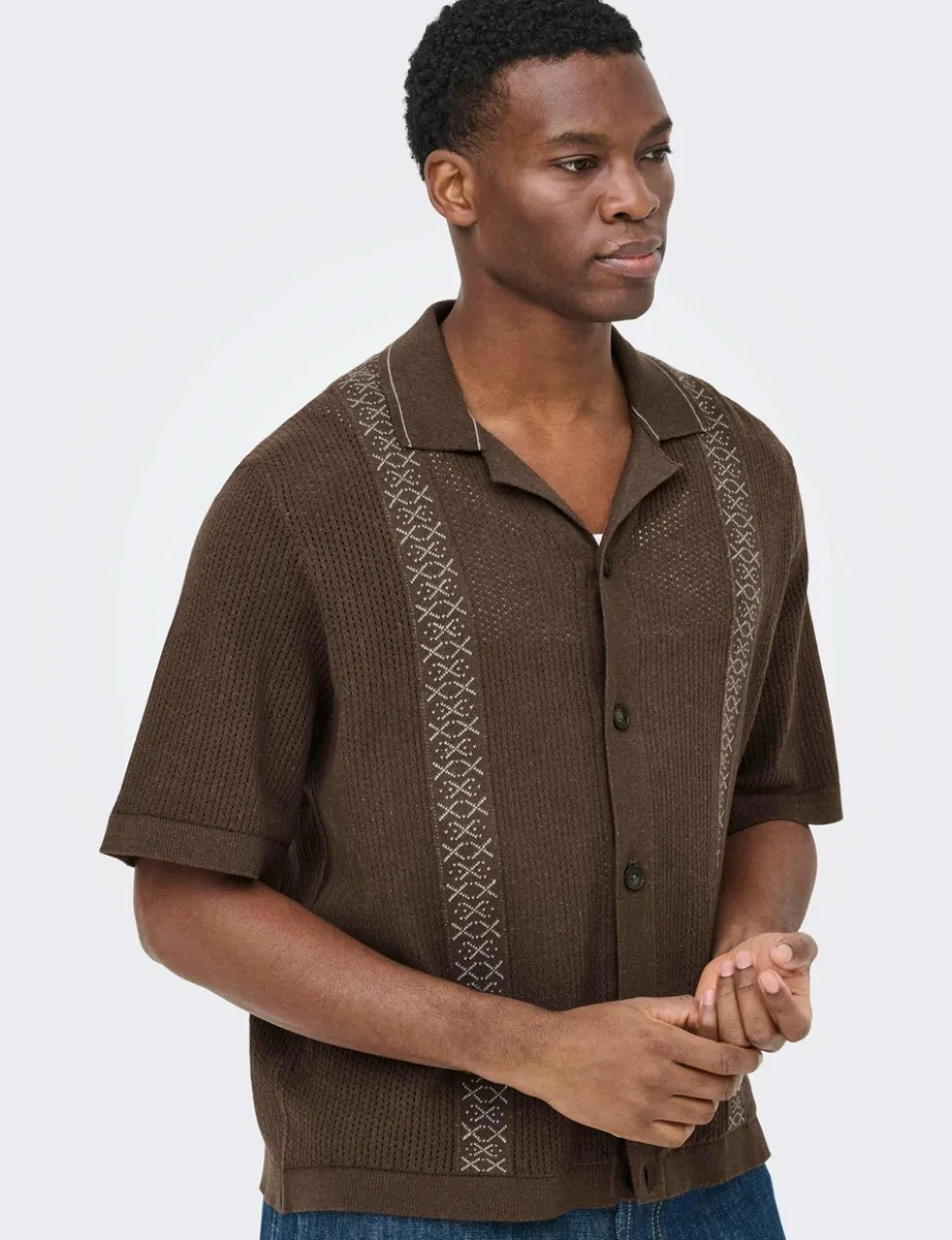 Cotton Rich Textured Knitted Polo Shirt