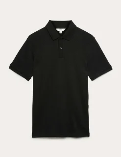 Cotton Rich Textured Knitted Polo Shirt