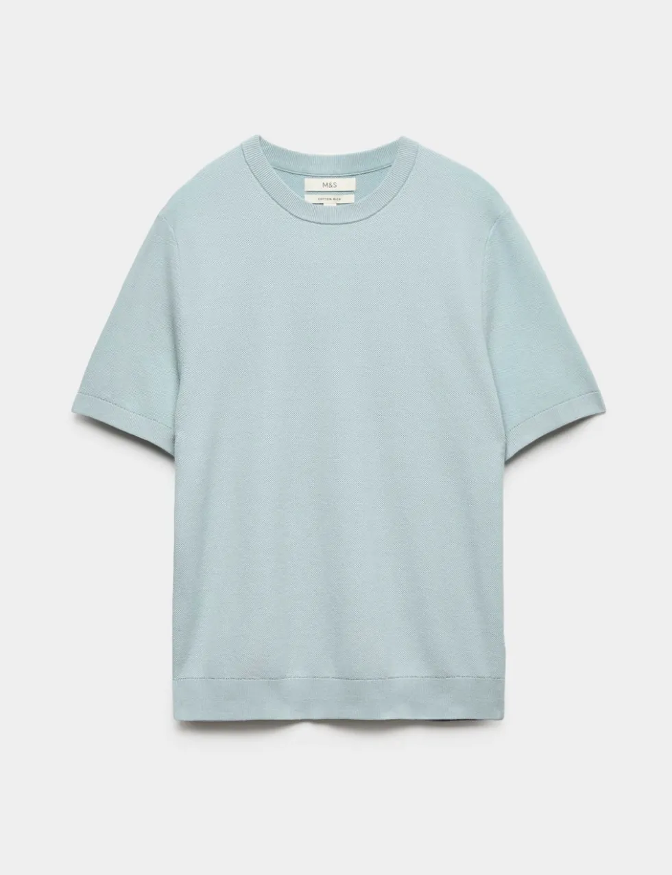 Cotton Rich Textured Knitted T-Shirt