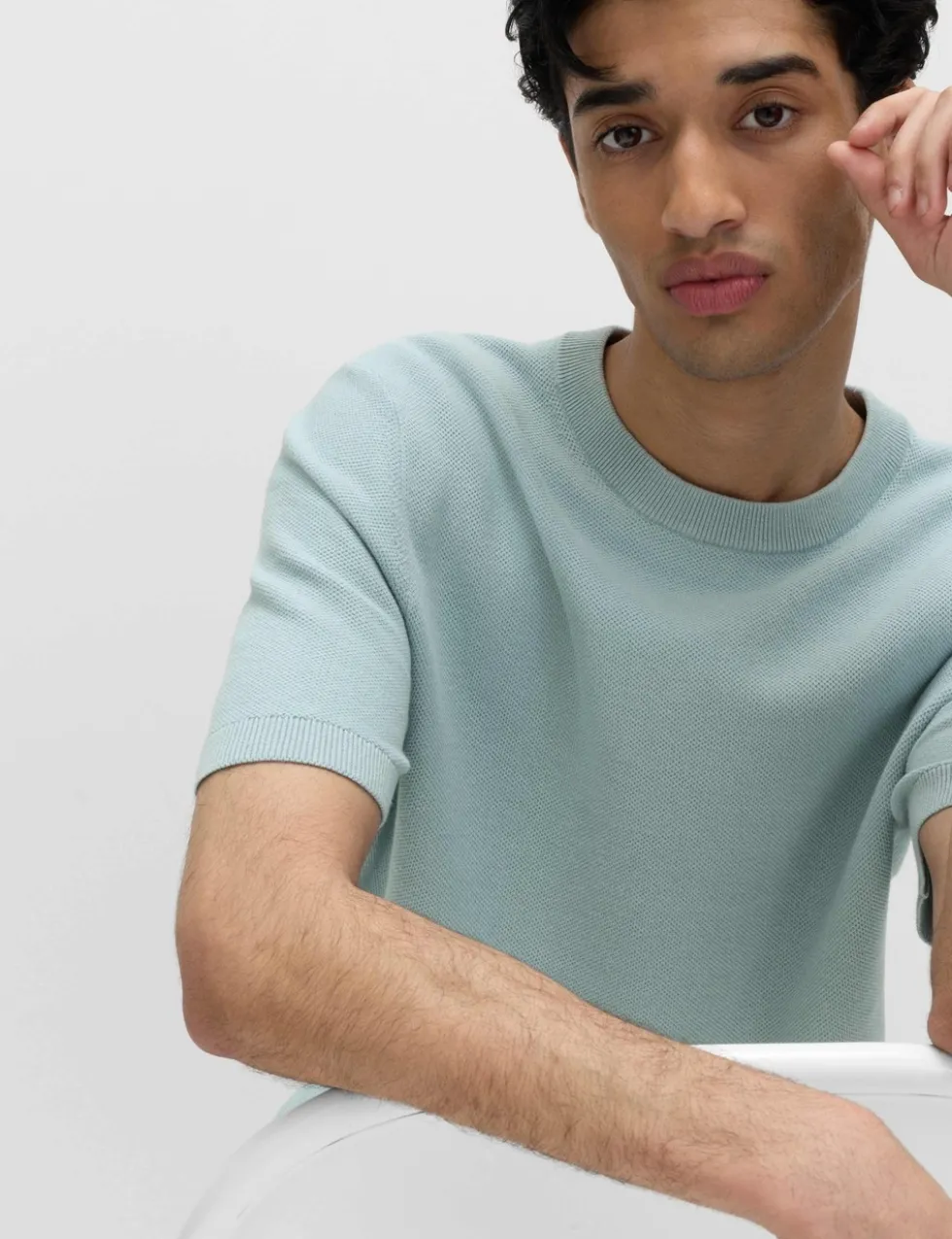 Cotton Rich Textured Knitted T-Shirt