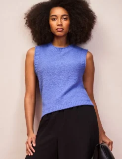 Cotton Rich Textured Knit Tank Top