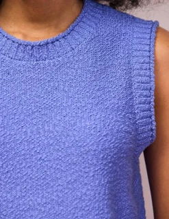 Cotton Rich Textured Knit Tank Top