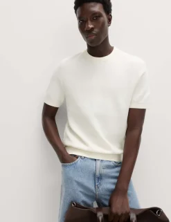 Cotton Rich Textured Knitted T-Shirt