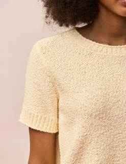 Cotton Rich Textured Knit Top