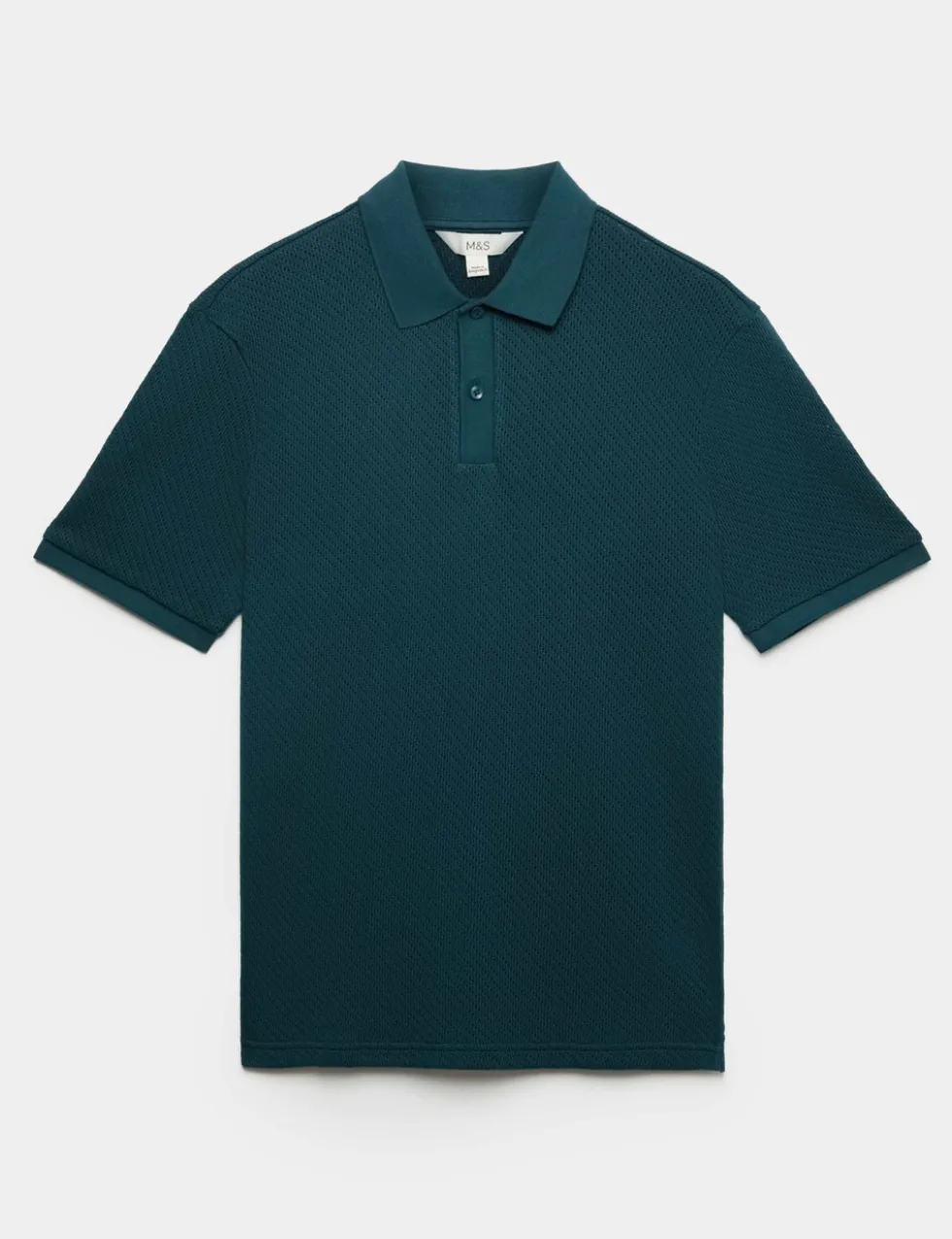 Cotton Rich Textured Knitted Polo Shirt