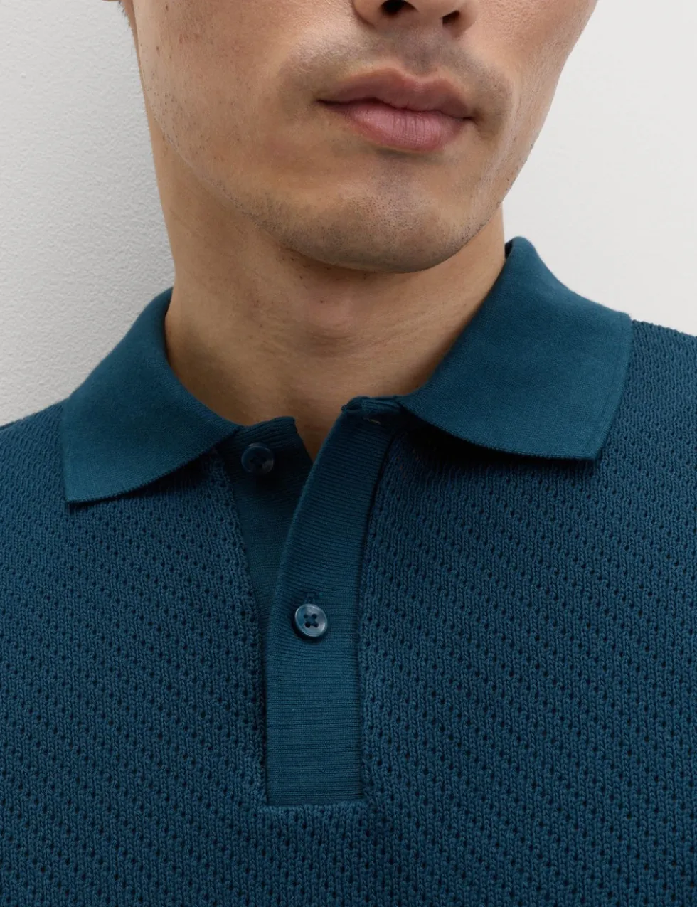 Cotton Rich Textured Knitted Polo Shirt