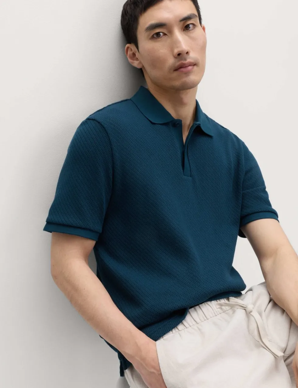 Cotton Rich Textured Knitted Polo Shirt