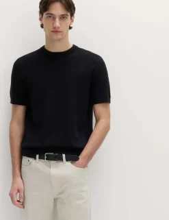 Cotton Rich Textured Knitted T-Shirt