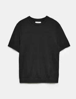 Cotton Rich Textured Knitted T-Shirt