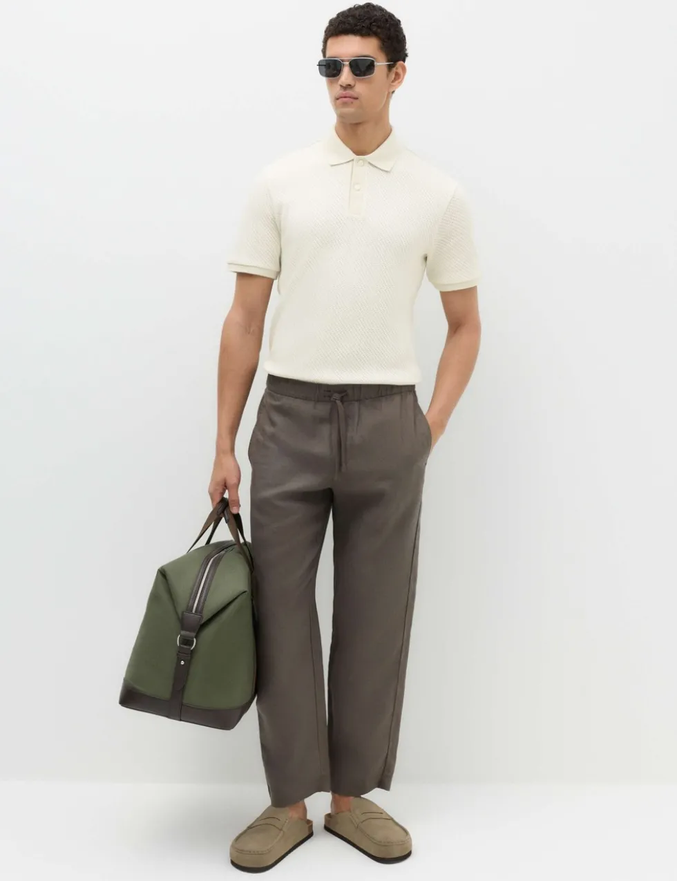Cotton Rich Textured Knitted Polo Shirt