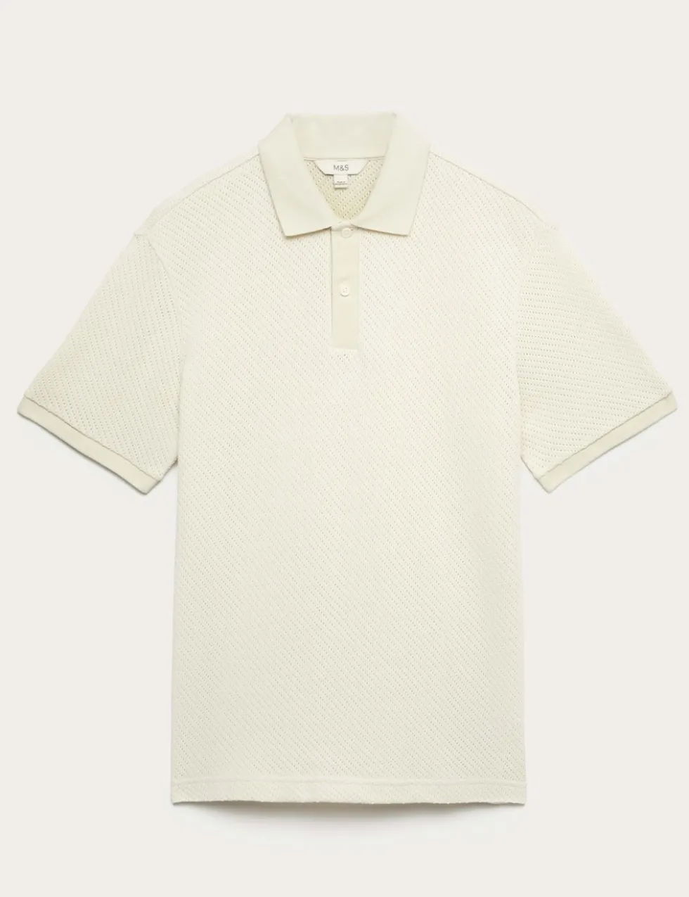 Cotton Rich Textured Knitted Polo Shirt