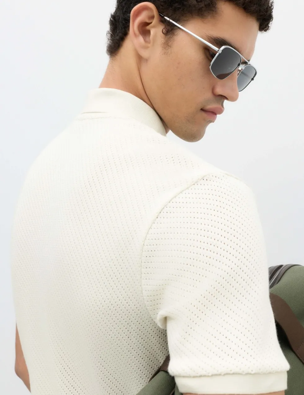 Cotton Rich Textured Knitted Polo Shirt