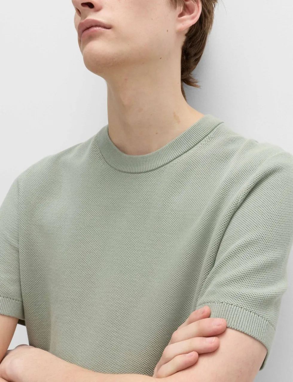 Cotton Rich Textured Knitted T-Shirt