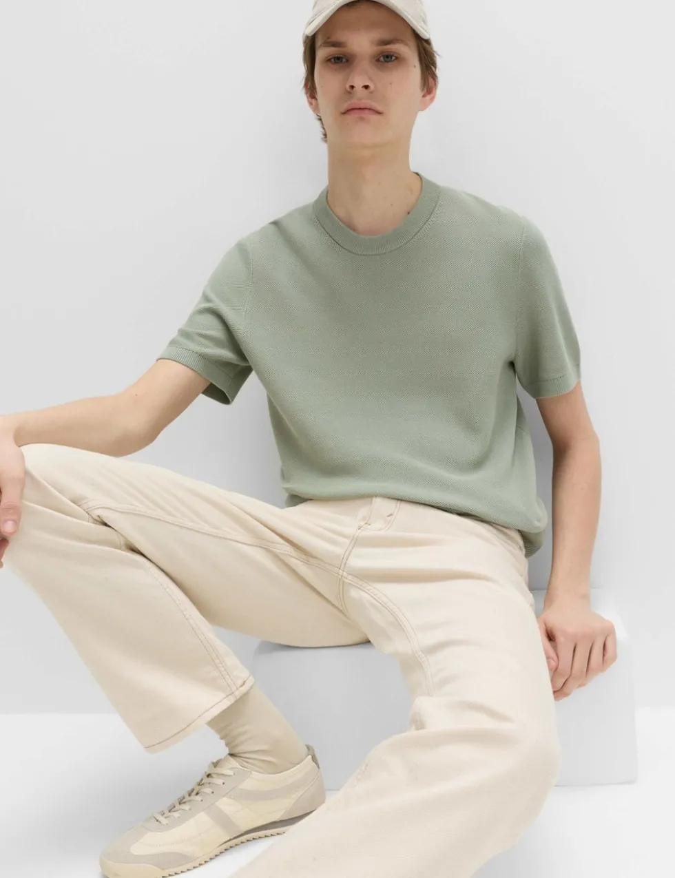Cotton Rich Textured Knitted T-Shirt