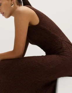 Cotton Rich Textured Midaxi Column Dress
