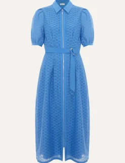 Cotton Rich Textured Midi Shirt Dress