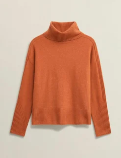 Cotton Rich Textured Roll Neck Jumper