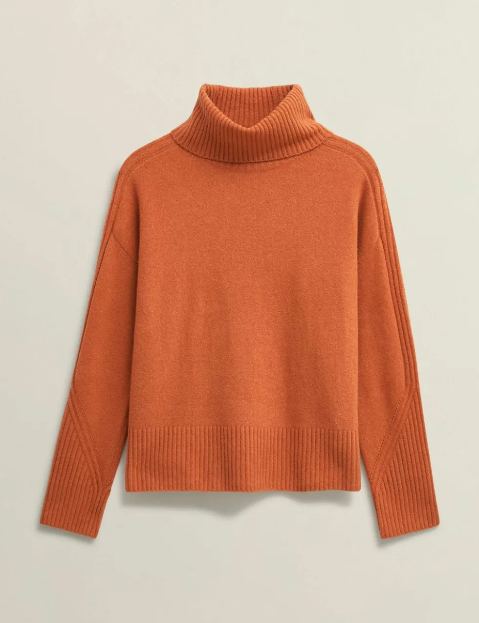 Cotton Rich Textured Roll Neck Jumper
