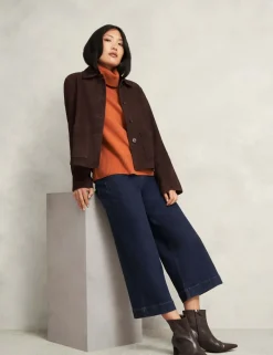 Cotton Rich Textured Roll Neck Jumper
