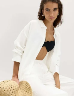 Cotton Rich Textured Shirt with Linen