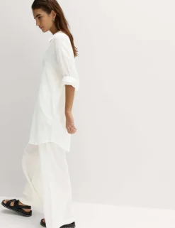 Cotton Rich Textured Shirt with Linen